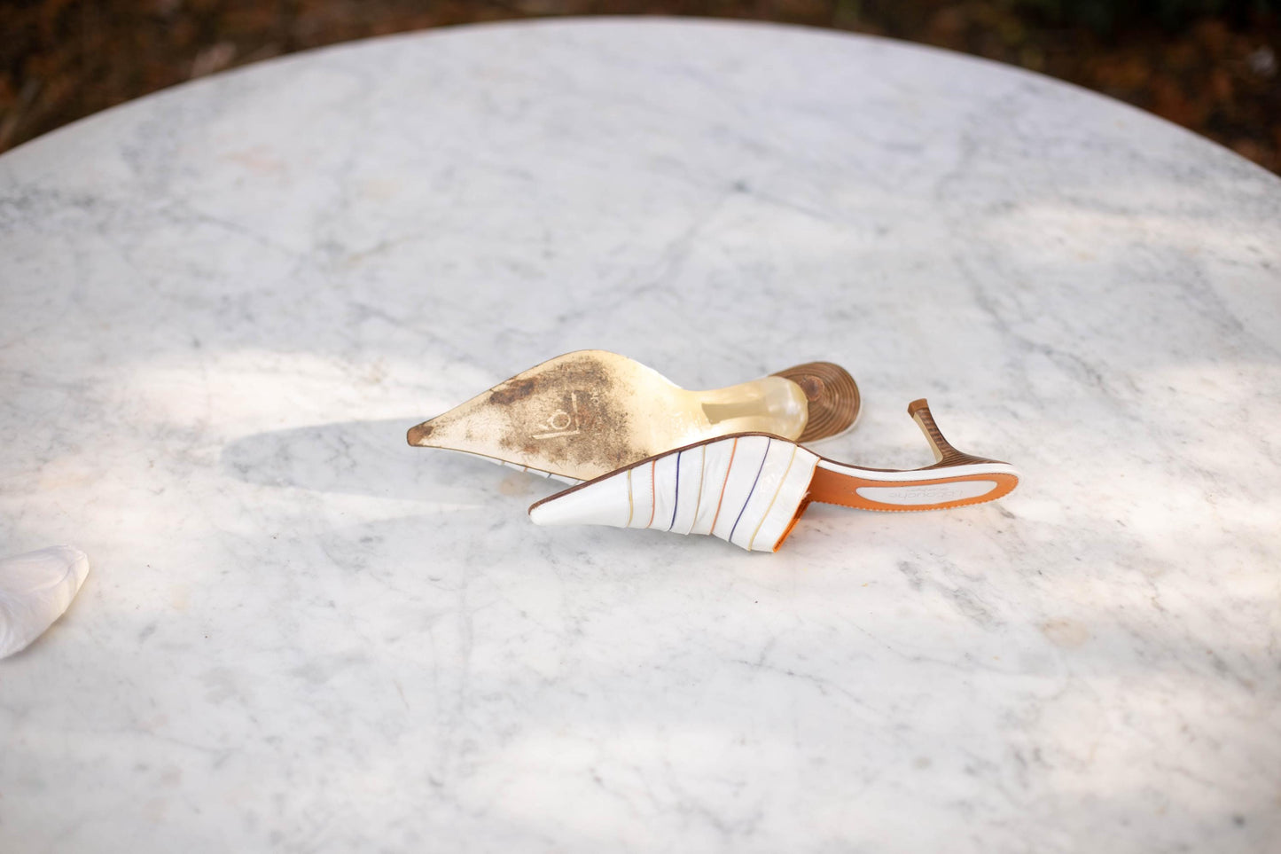 Vintage White Pointed Toe Mules by Latouche – Size EU 40