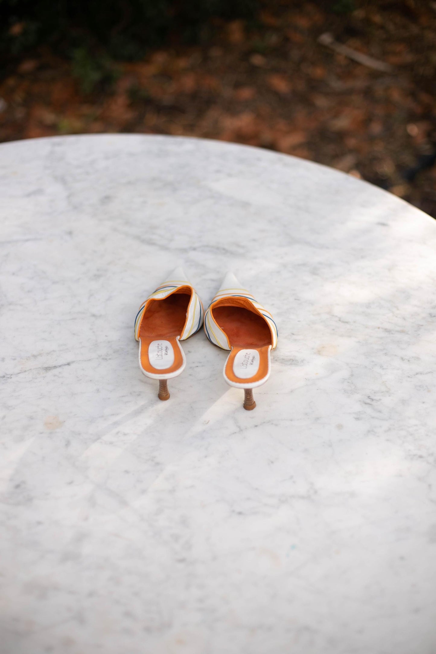 Vintage White Pointed Toe Mules by Latouche – Size EU 40