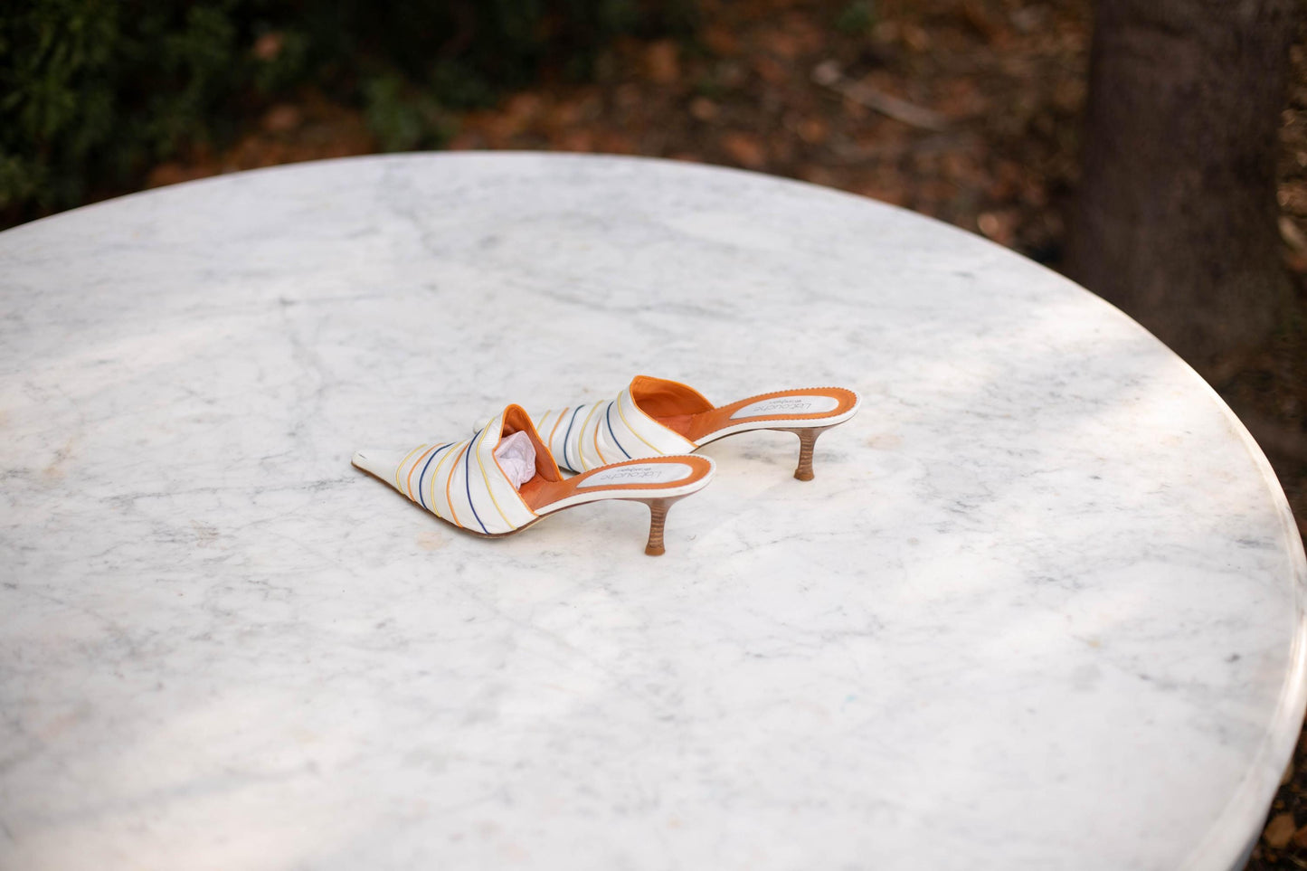 Vintage White Pointed Toe Mules by Latouche – Size EU 40