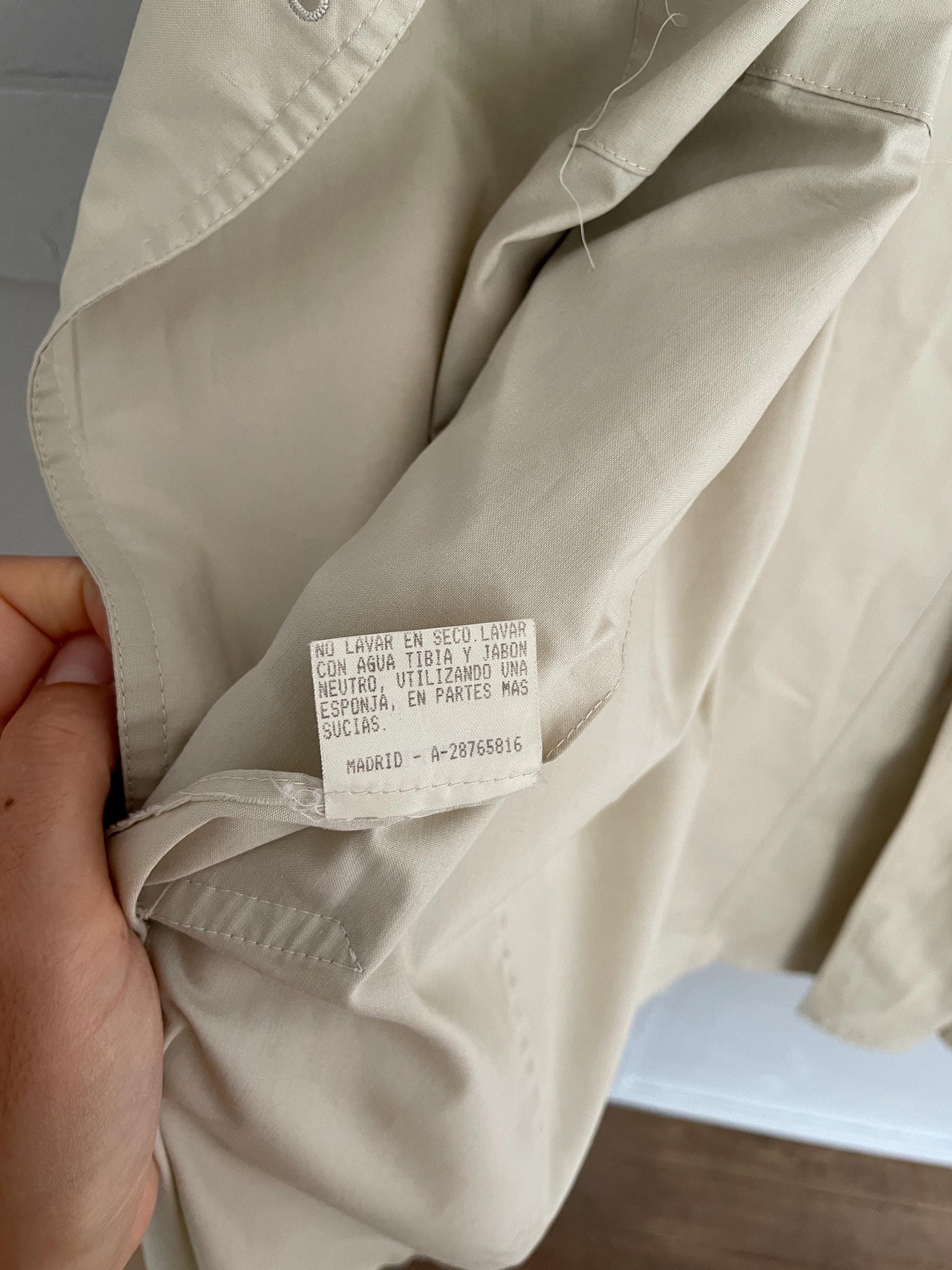 Vintage YVES SAINT LAURENT trench coat, Diffusion Hommes long off white men coat, M