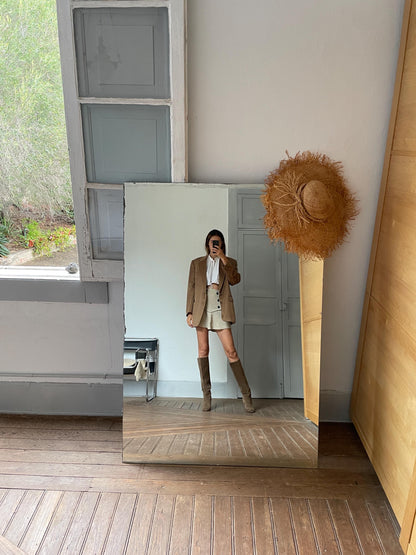 Tan Cashmere Double-Breasted Blazer — additional view 6