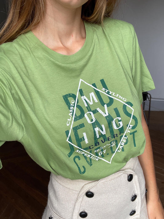 Vintage Green Men's T-Shirt In Cotton — detail