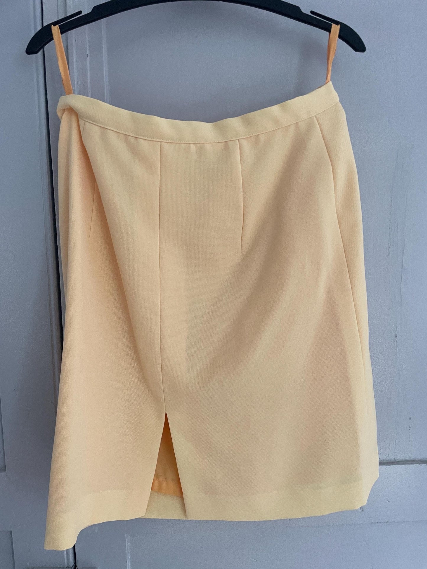 Vintage Lemon Pencil Skirt | Y2K Pastel Aesthetic | Side Slit Mini