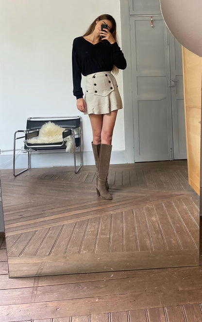 Vintage Pedro Del Hierro Wool V-Neck Sweater — back view