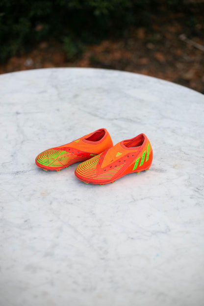 Neon Orange Adidas Kids Soccer Cleats - Vintage Style EU 31