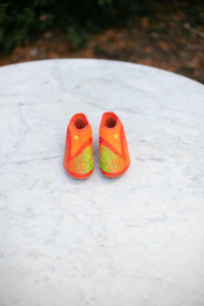 Neon Orange Adidas Kids Soccer Cleats - Vintage Style EU 31