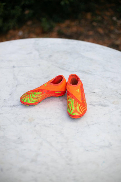 Neon Orange Adidas Kids Soccer Cleats - Vintage Style EU 31