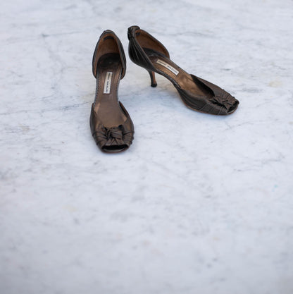 Vintage Pedro Miralles Bronze Metallic Heels