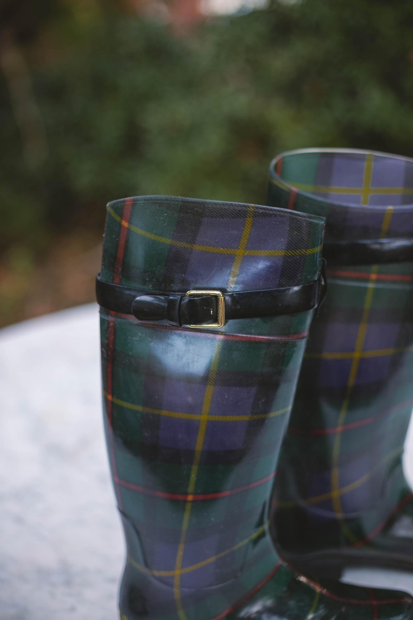 Ralph Lauren Plaid Wellington Boots – Size EU 40