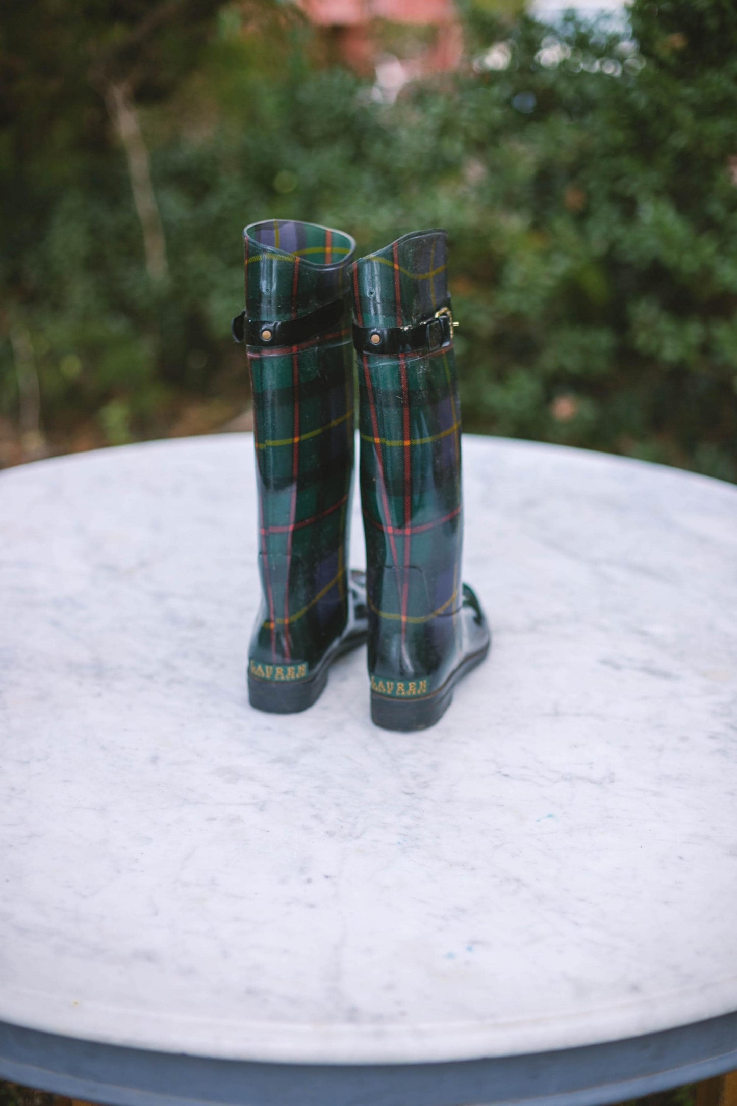 Ralph Lauren Plaid Wellington Boots – Size EU 40