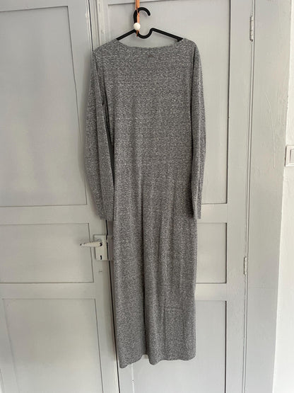Long light grey winter maxi dress, Sandwich woman clothing size L