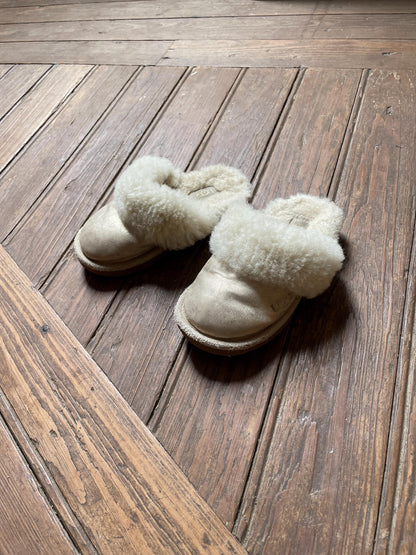 Vintage UGG Shearling Slippers Kids EU 26/27 Suede Wool
