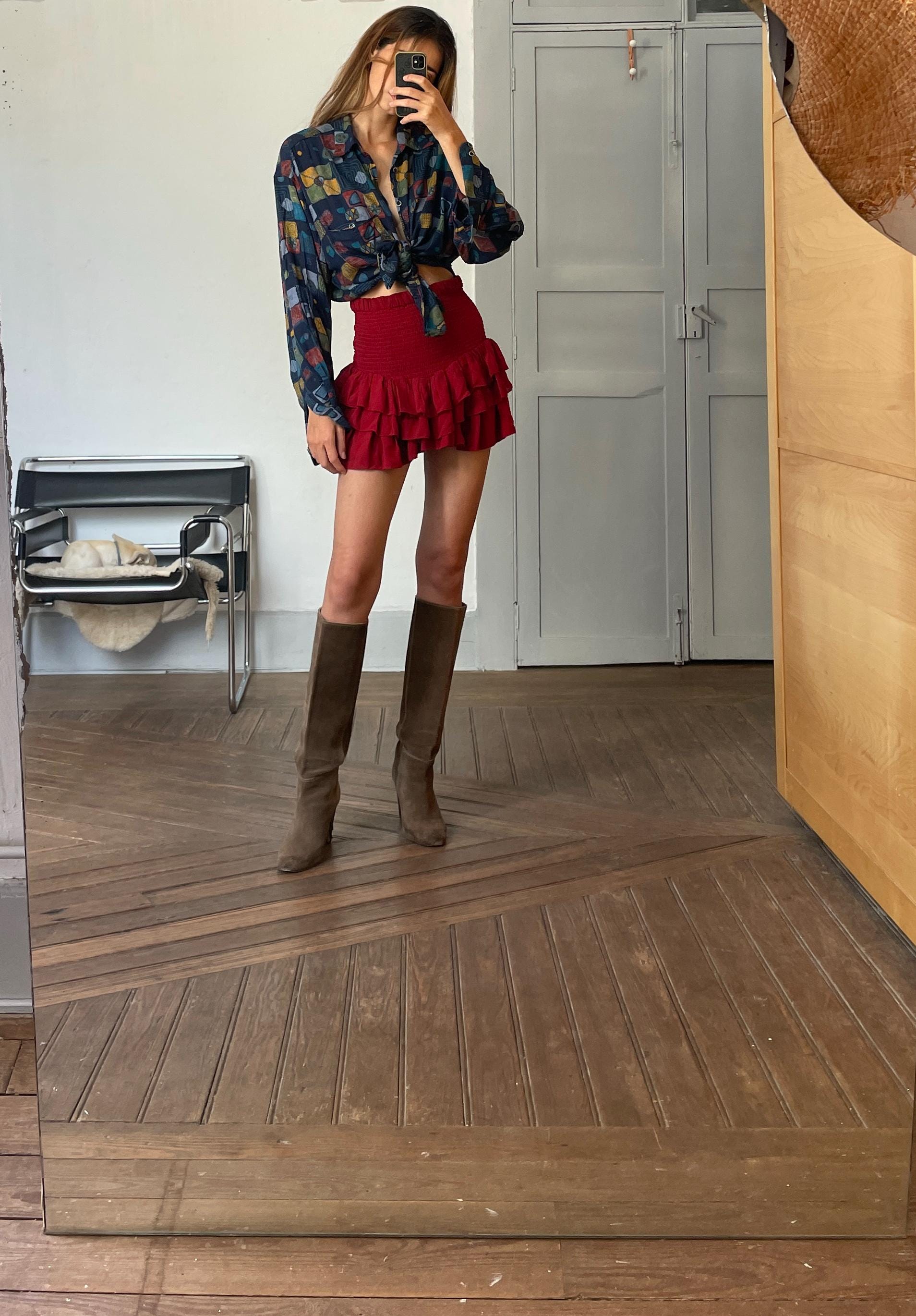 Retro vintage Haupt long sleeve shirt, Colourful 80s blouse, Playful super soft button down shirt