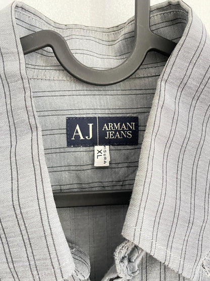 Vintage Grey Striped Button Down Shirt — additional view 7