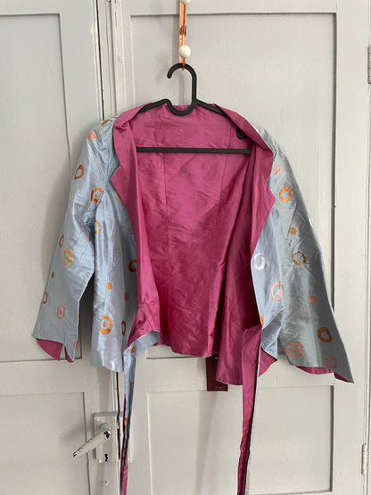 Silk Light Blue Wrap Top — additional view 7