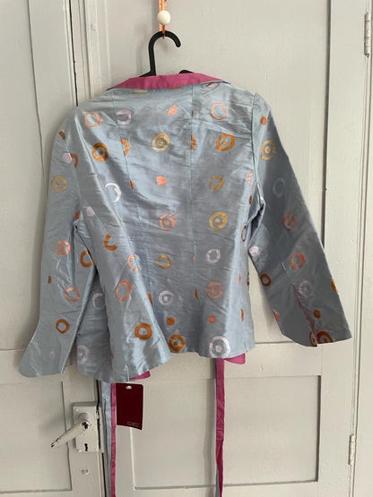 Silk Light Blue Wrap Top — additional view 9