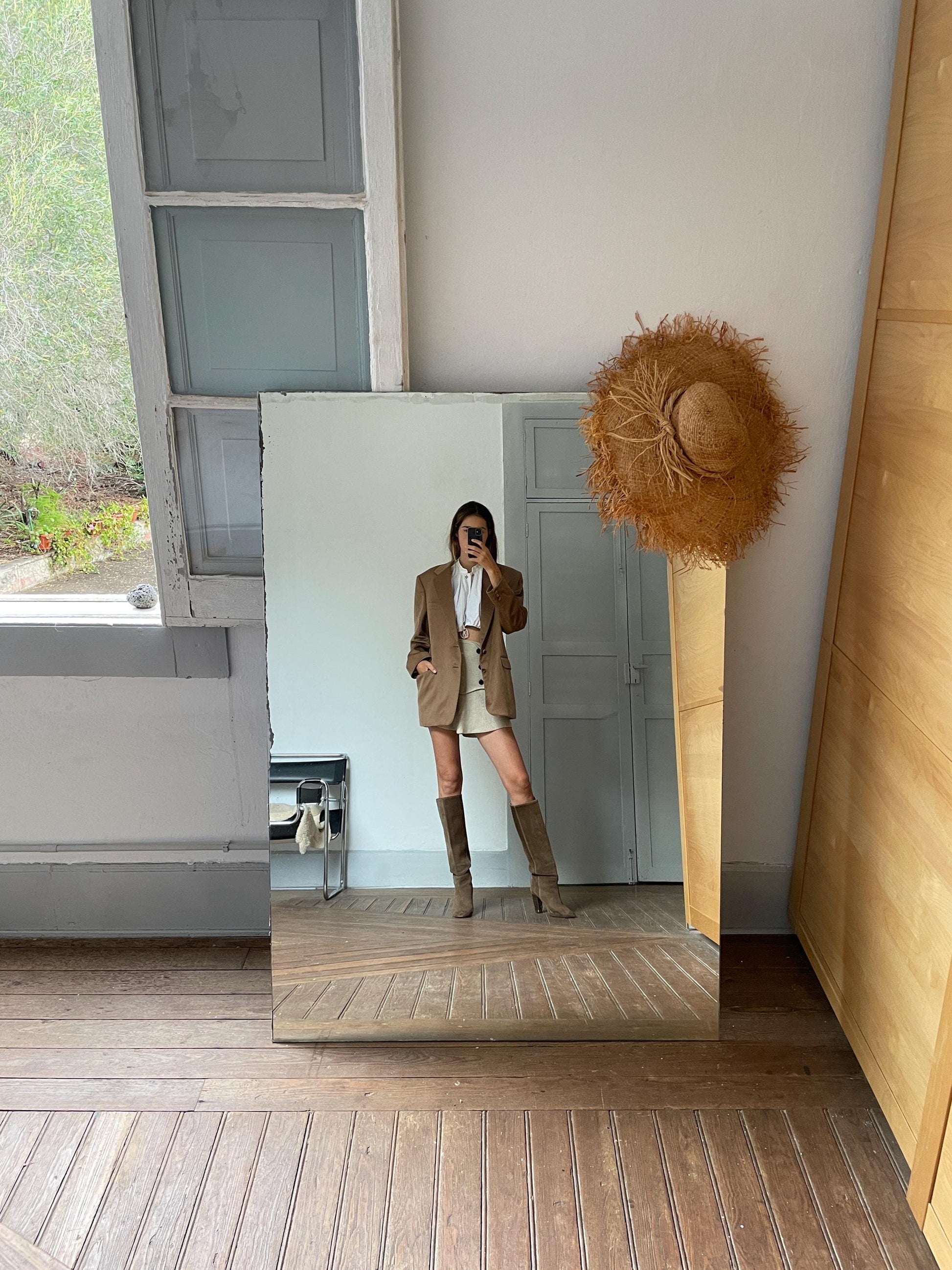 Tan Cashmere Double-Breasted Blazer — additional view 5