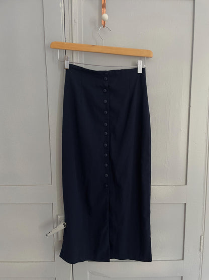 Navy Vintage High Waist Maxi Skirt — additional view 6
