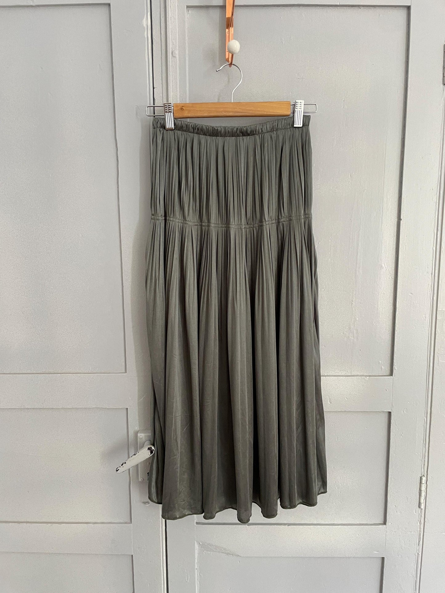 Silver festive midi skirt, News years eve and Christmas outfit, Size S