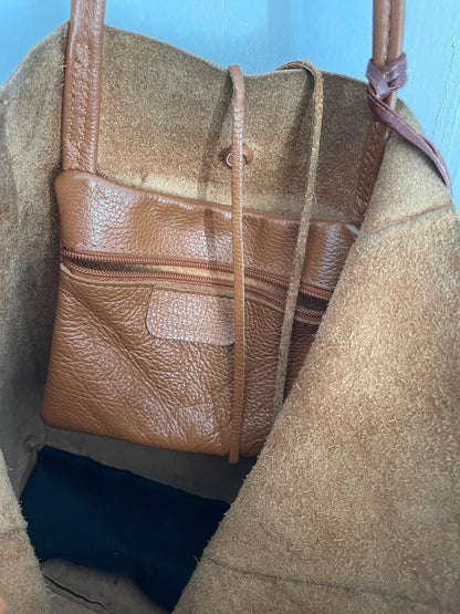Tan Leather Shoulder Tote — additional view 5