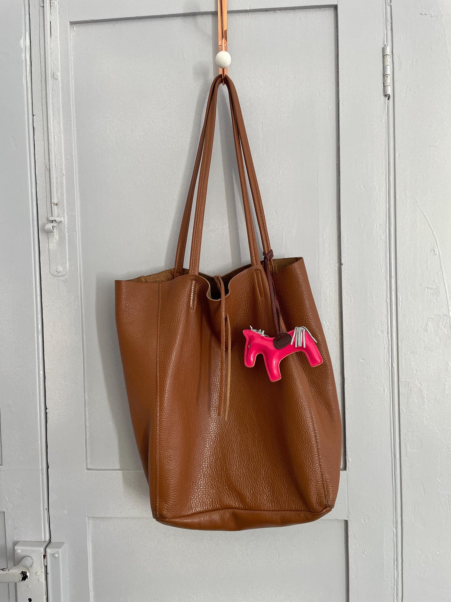 Tan Leather Shoulder Tote — additional view 9