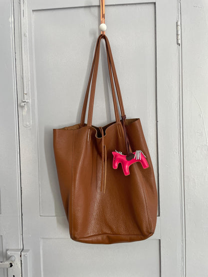 Tan Leather Shoulder Tote — additional view 9