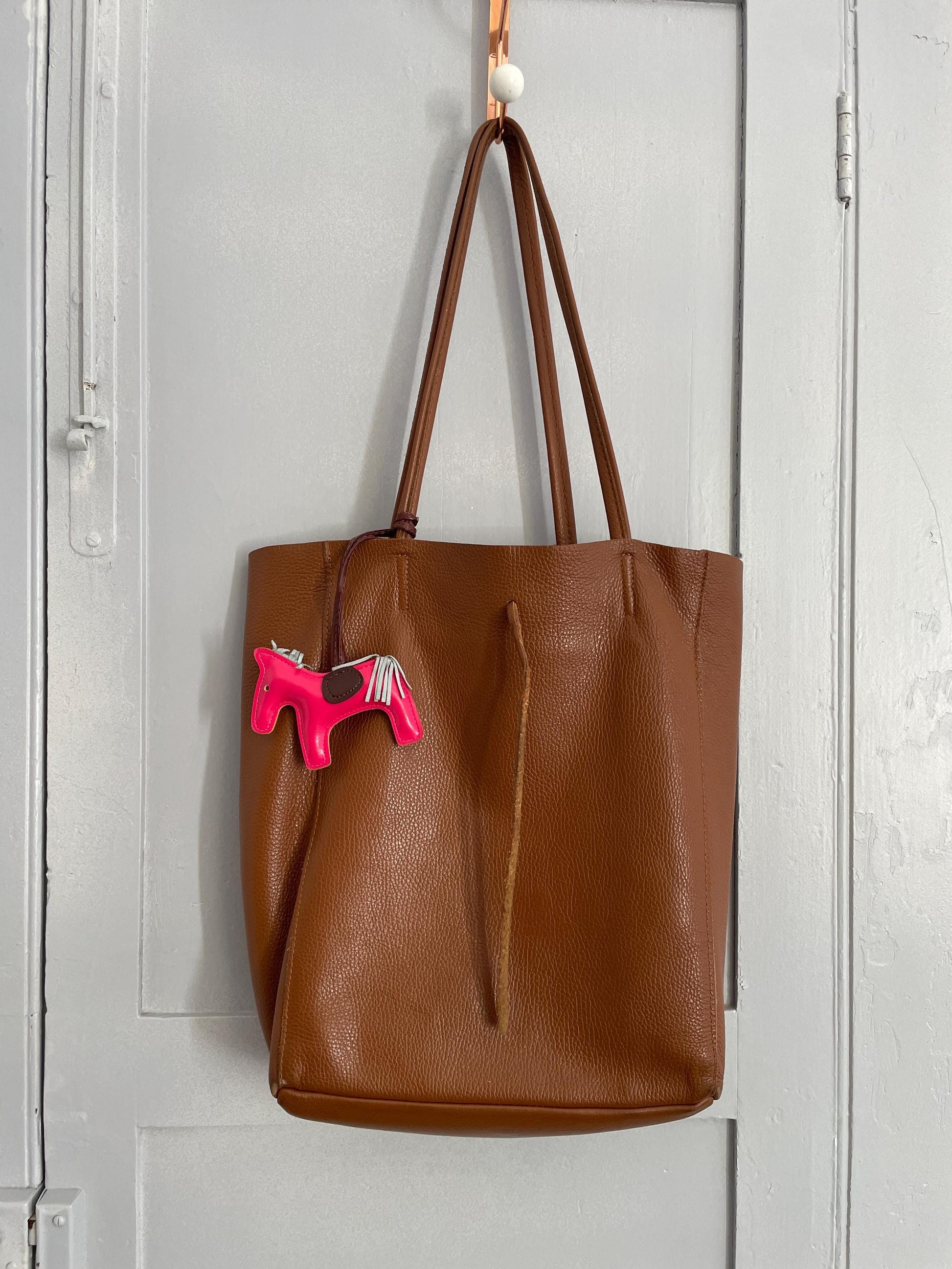 Tan Leather Shoulder Tote — additional view 8