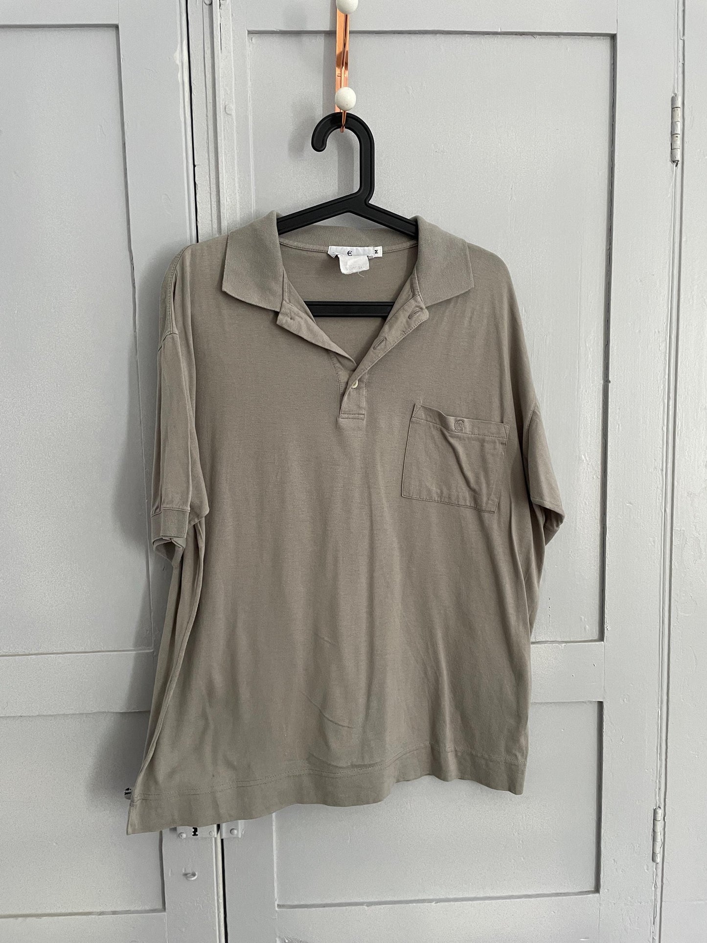 Vintage Cerruti 1881 grey polo shirt, Posh preppy clothing, French designer wear for men, Elegant formal wear, Size M