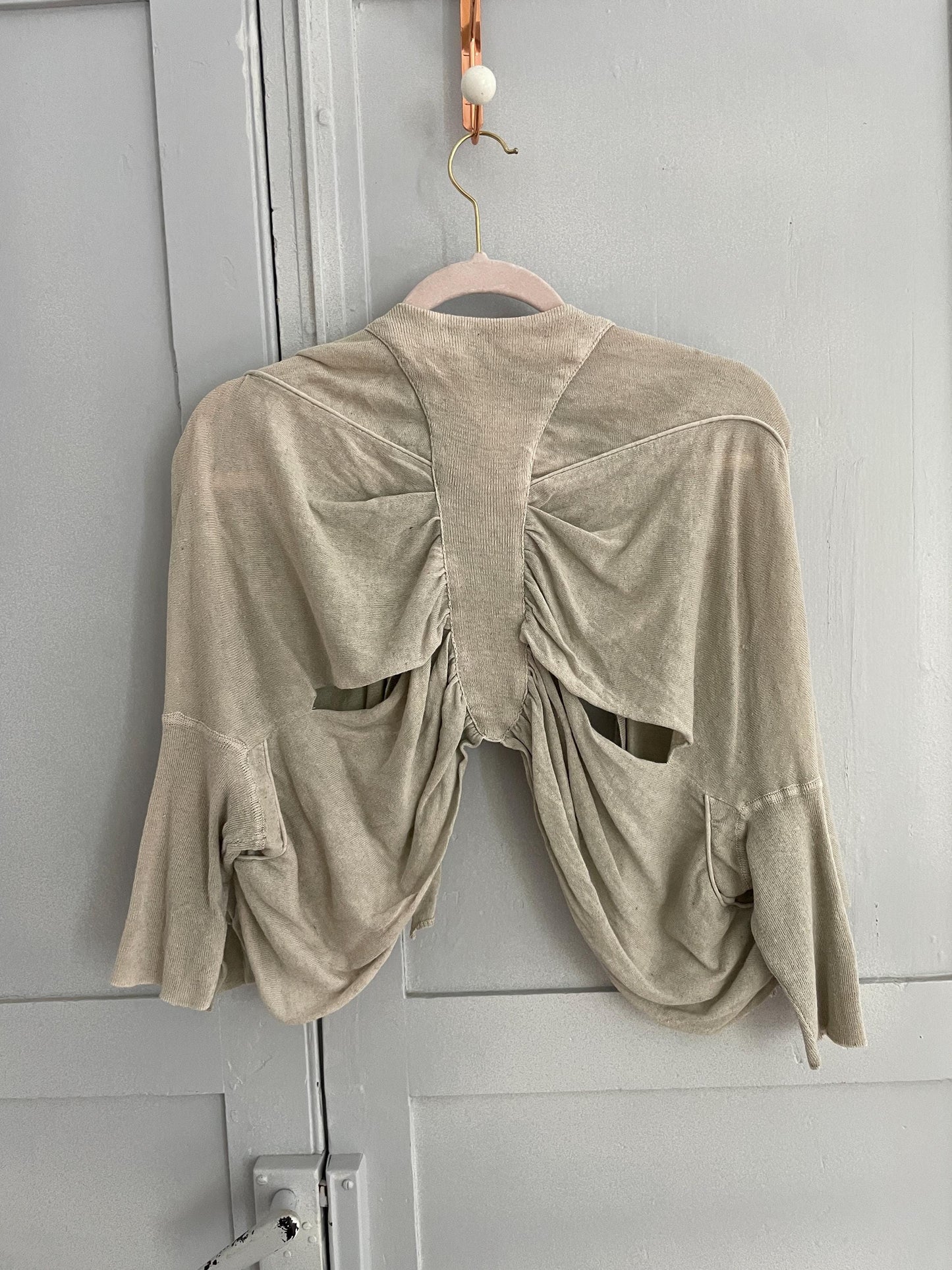 Vintage PATRIZIA PEPE light green linen vest, Elegant formal designer cardigan, Wedding guest cardigan, S