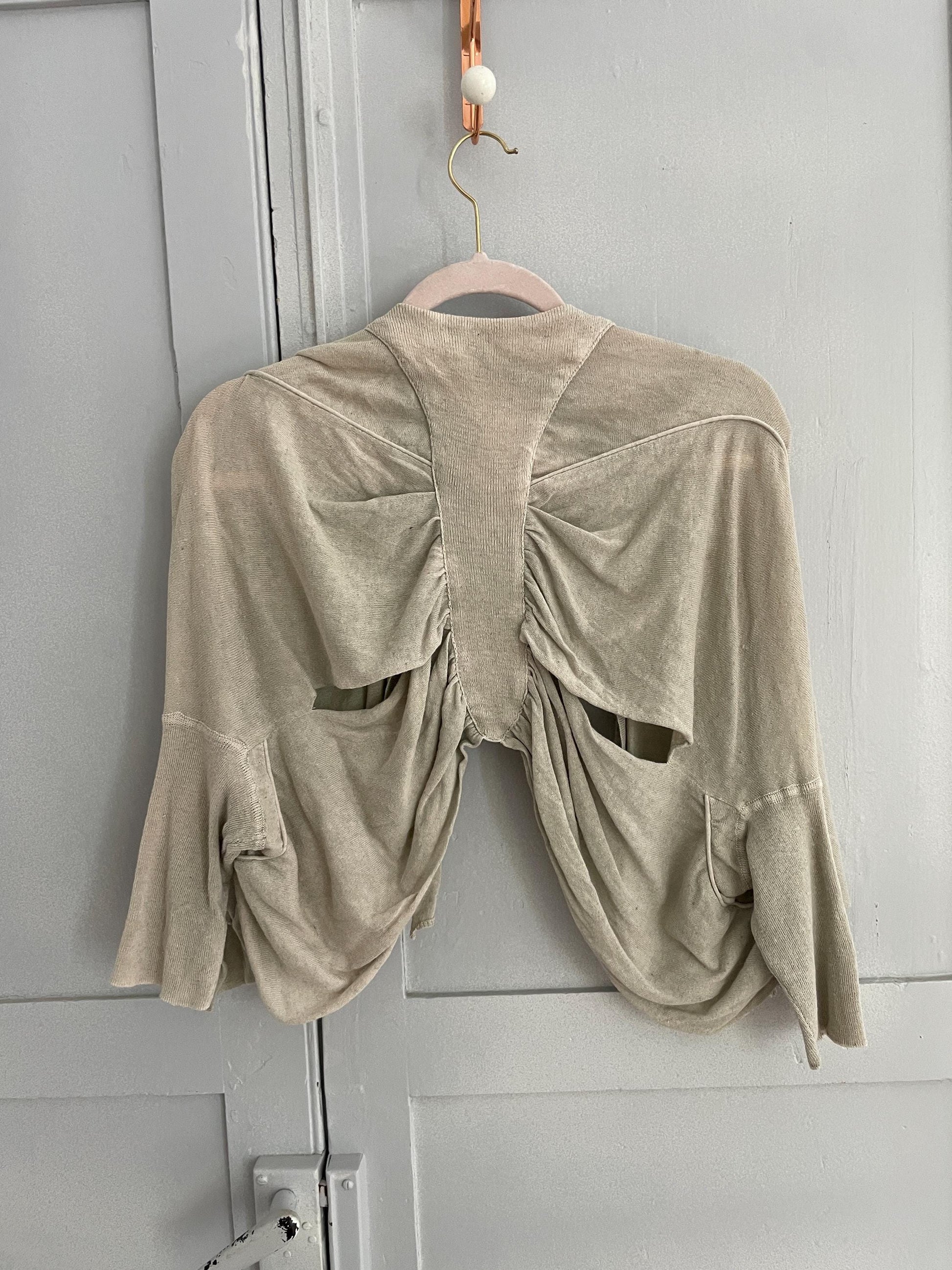 Vintage PATRIZIA PEPE light green linen vest, Elegant formal designer cardigan, Wedding guest cardigan, S