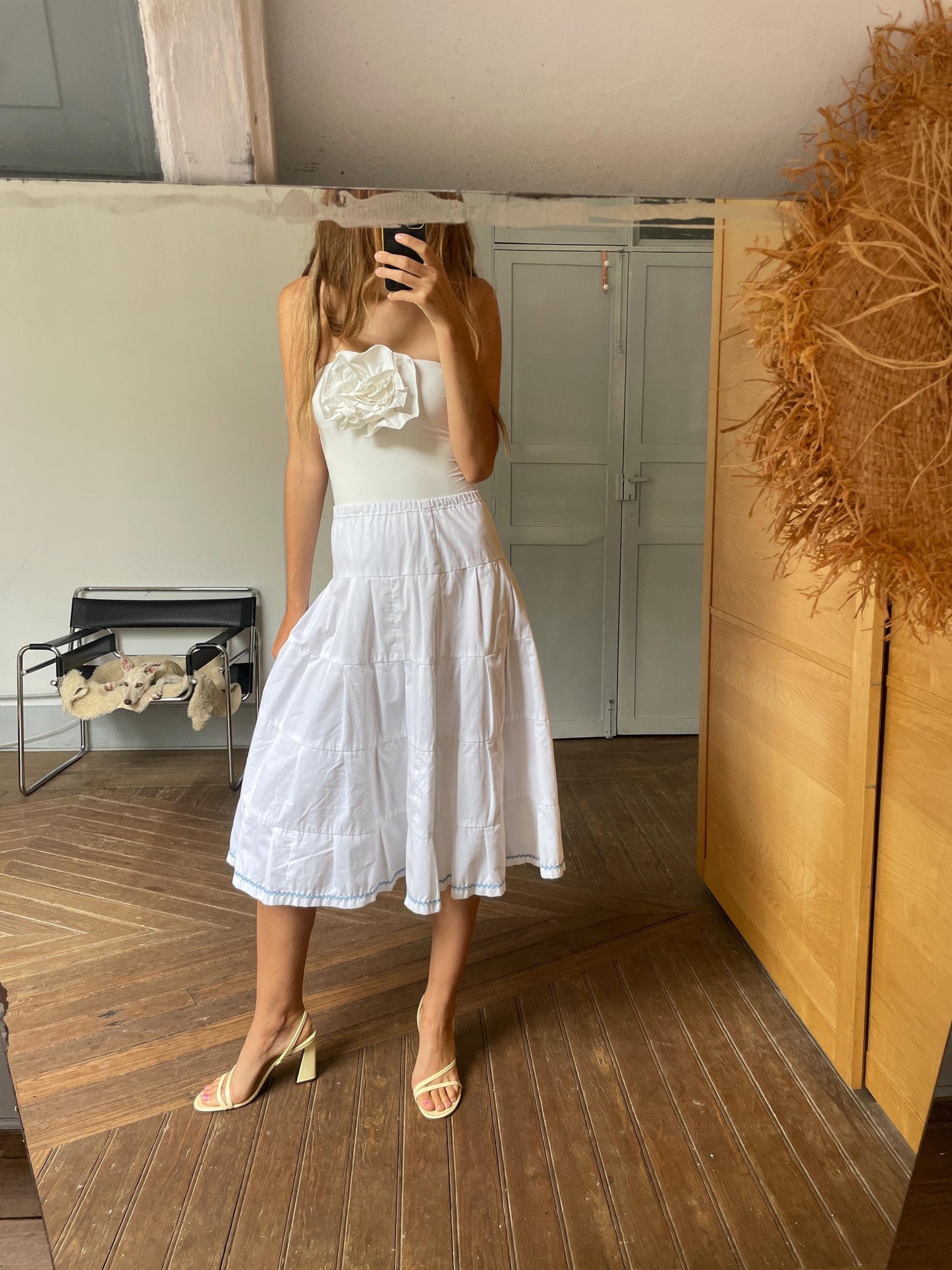 Vintage Cotton Midi Skirt | Cottagecore Summer Vibes | Handmade & Twirl-Ready