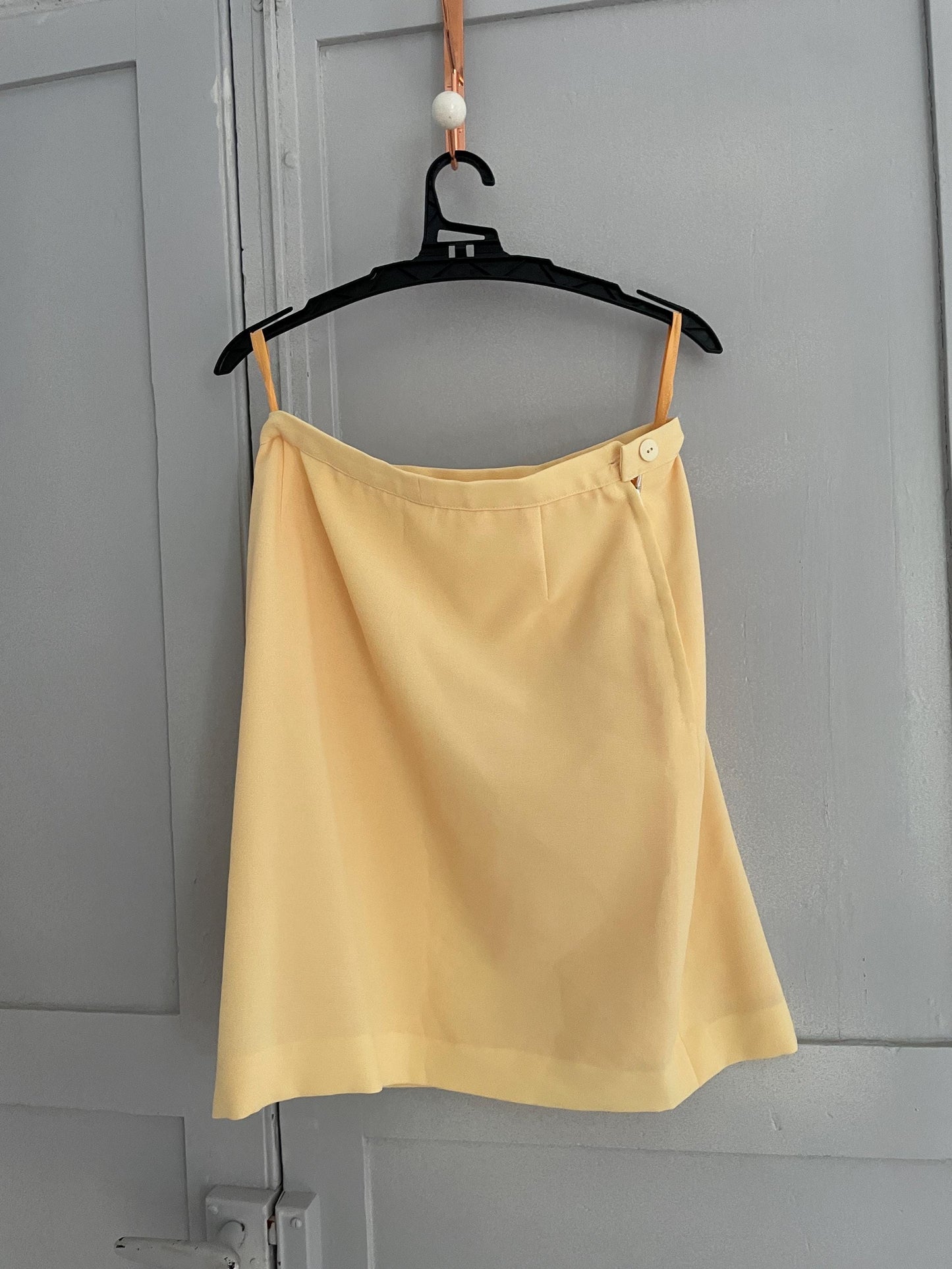 Vintage Lemon Pencil Skirt | Y2K Pastel Aesthetic | Side Slit Mini