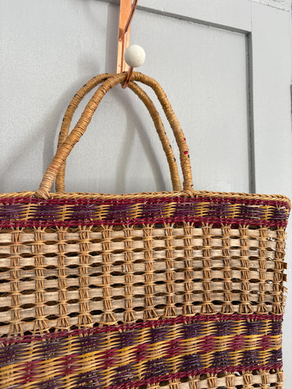 Vintage Brown Sisal Woven Shopper — additional view 8