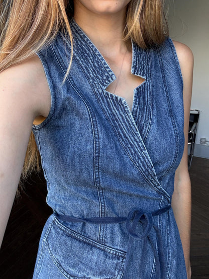 Vintage Max & Co. Denim Wrap Dress — additional view 10