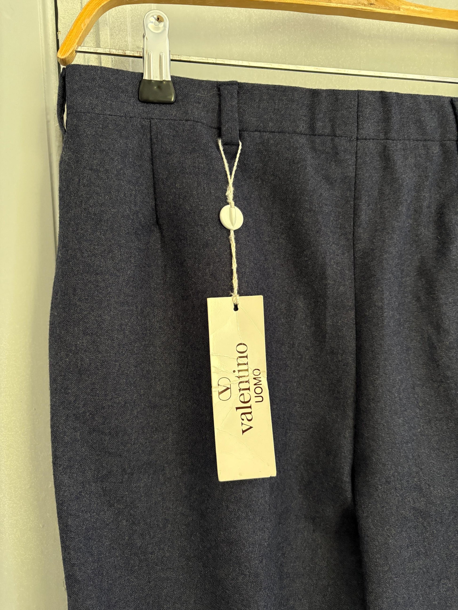 Vintage Valentino MEN'S trousers, Navy blue classic wool pants, Elegant formal men pants, Tailored Straight-Leg Trousers for men