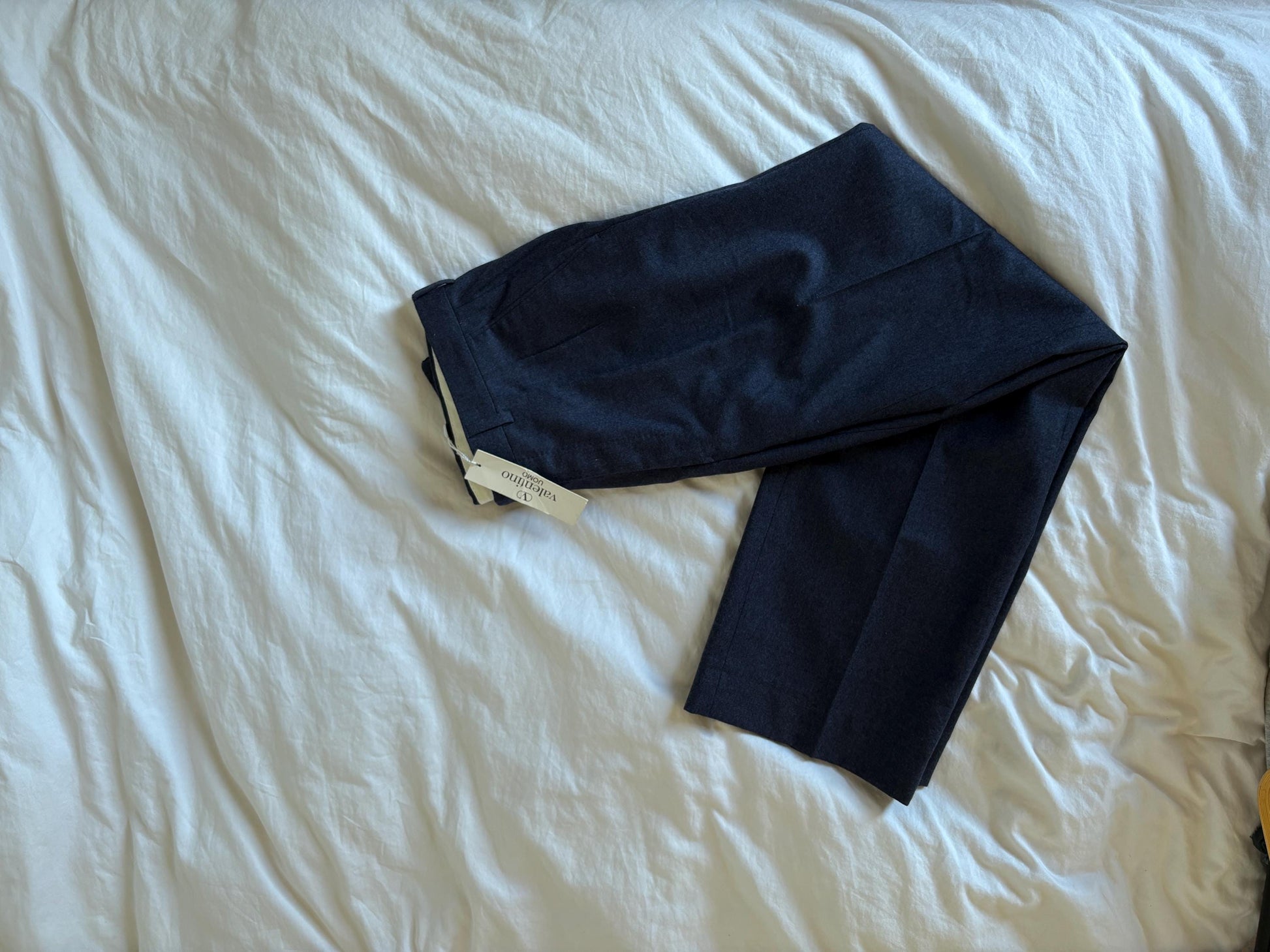 Vintage Valentino MEN'S trousers, Navy blue classic wool pants, Elegant formal men pants, Tailored Straight-Leg Trousers for men