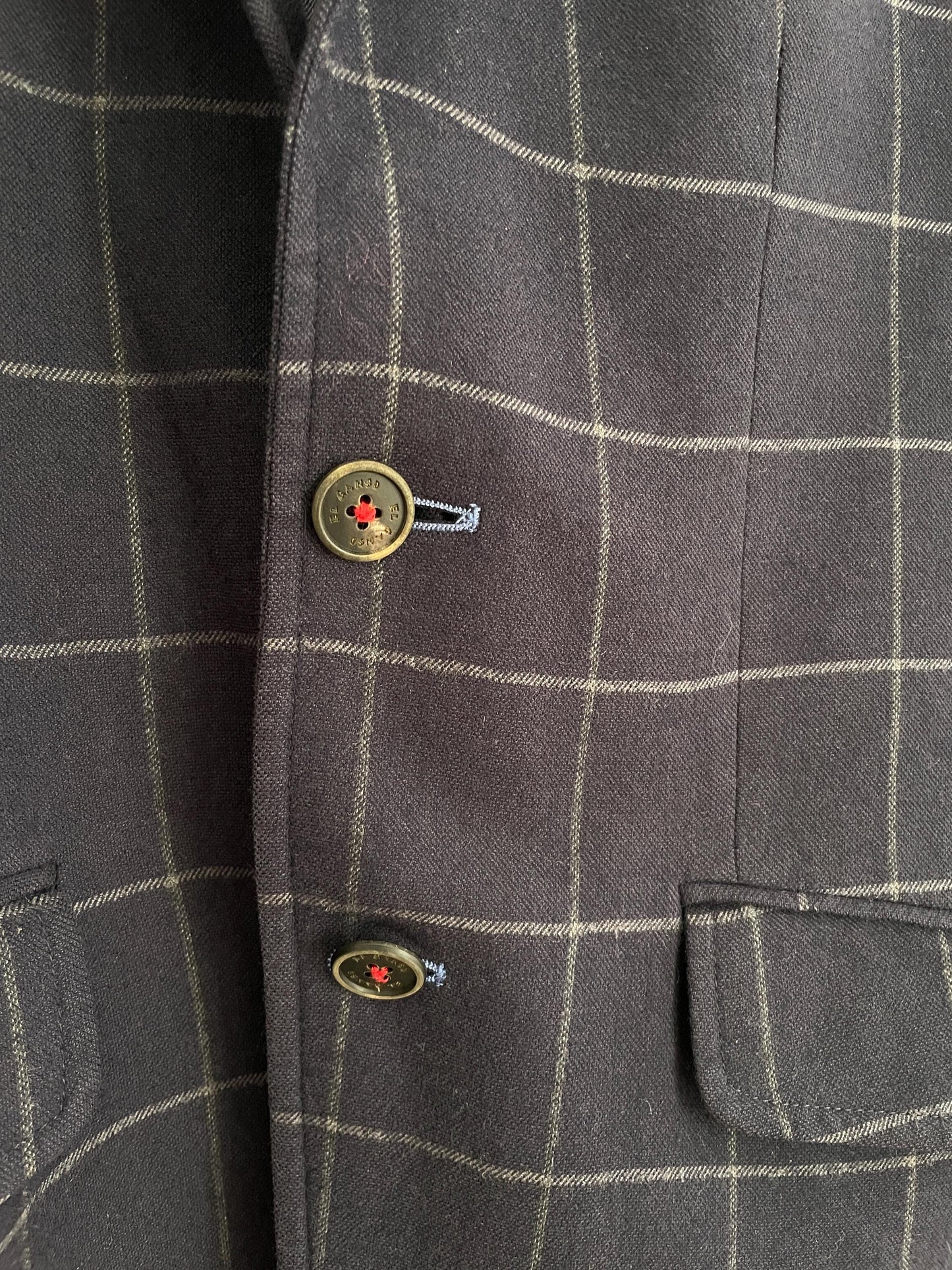 Vintage El ganso americana, Dark blue squared formal blazer jacket, Menswear americana