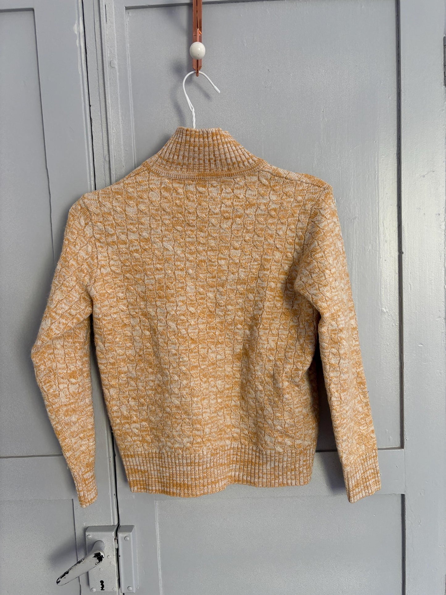 Ragman wool vintage yellow and white pullover, German design jumper, Retro colourful knitwear, Cozy winter wear