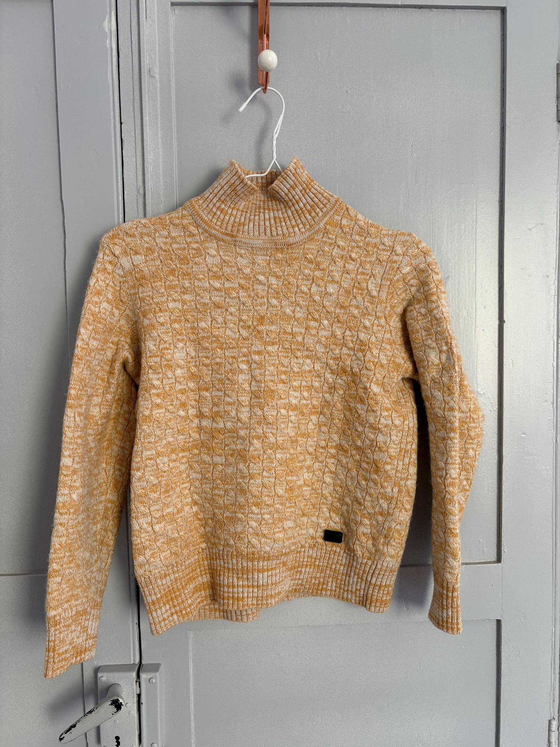 Ragman wool vintage yellow and white pullover, German design jumper, Retro colourful knitwear, Cozy winter wear