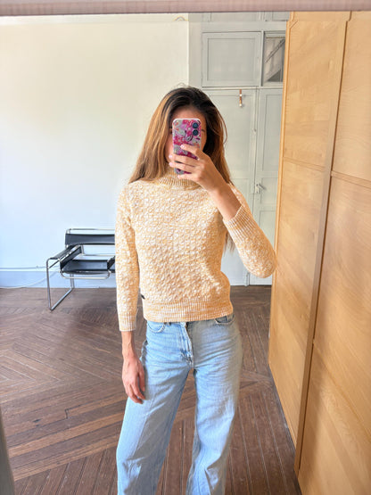 Yellow and White Wool Pullover, German Design — additional view 5