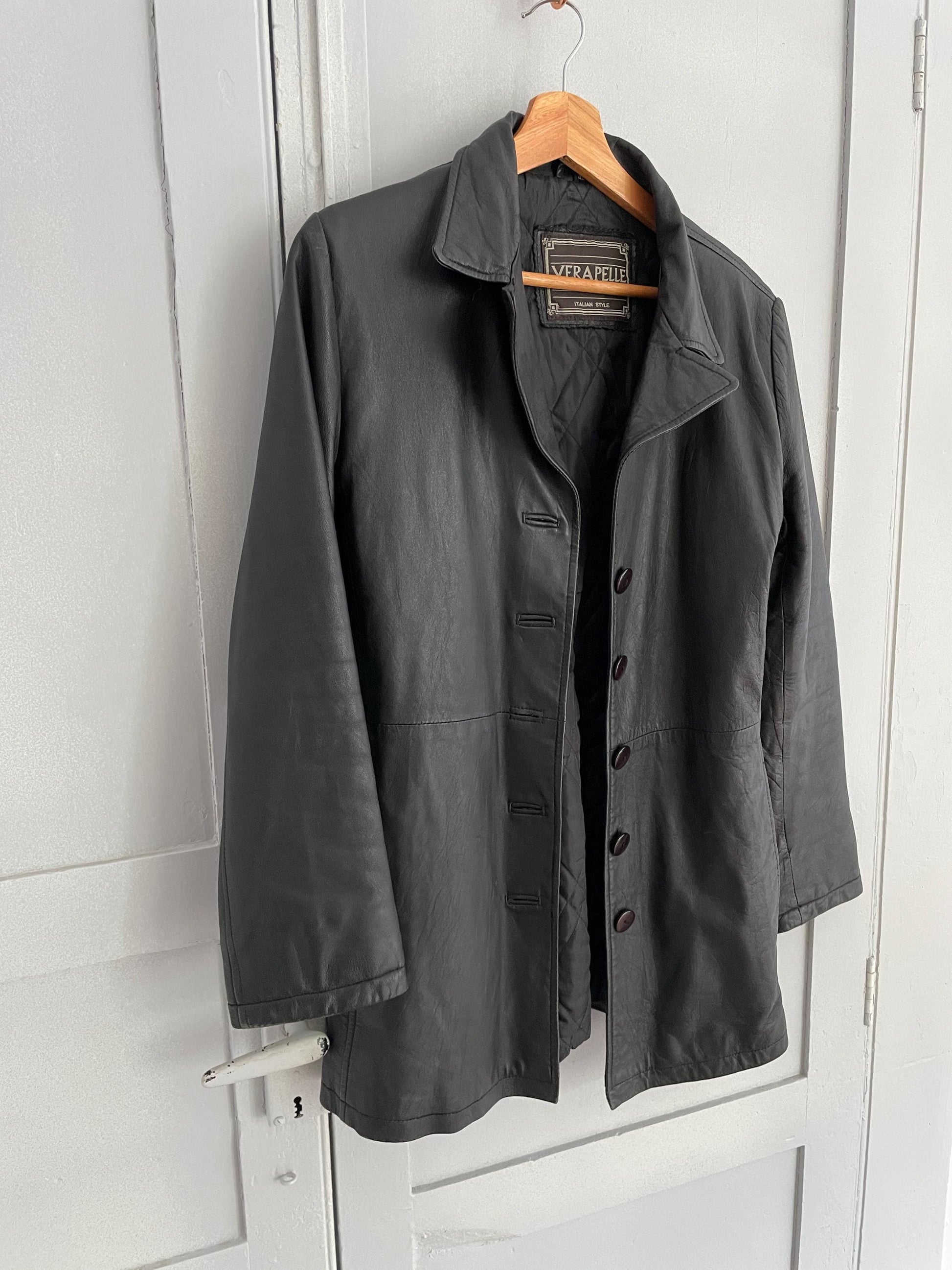 Vintage Italian Black Leather Jacket – Vera Pelle