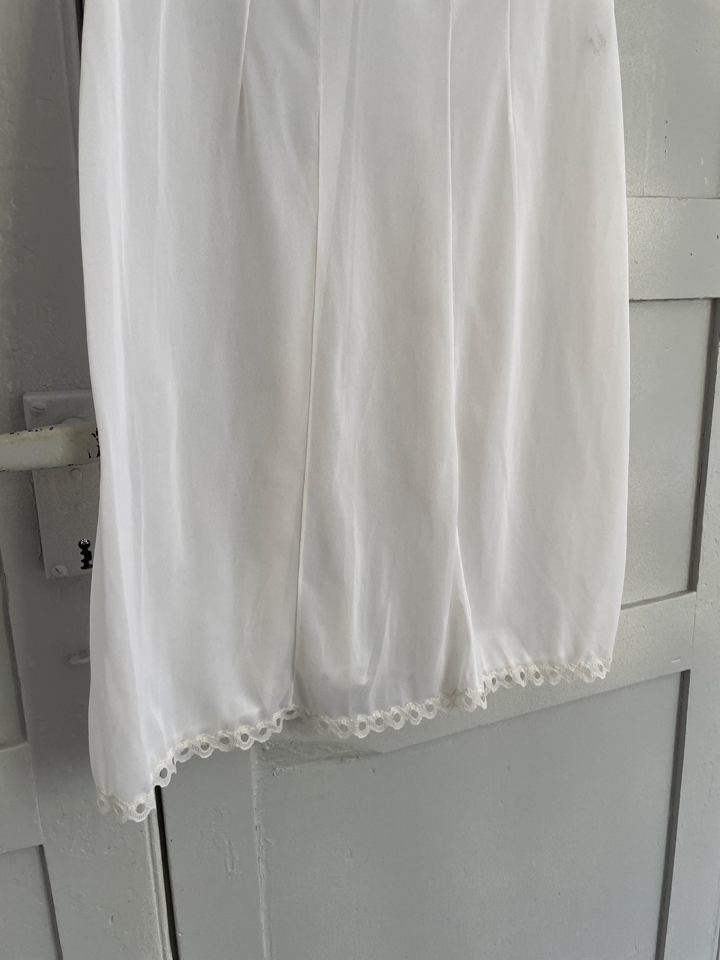 Vintage white and pink floral night dress, Sexy sheer nightie,
