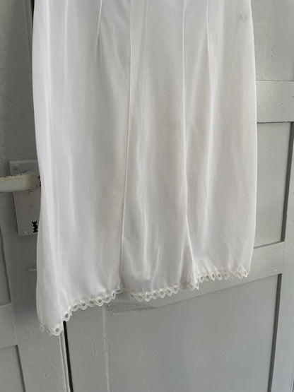 Vintage white and pink floral night dress, Sexy sheer nightie,