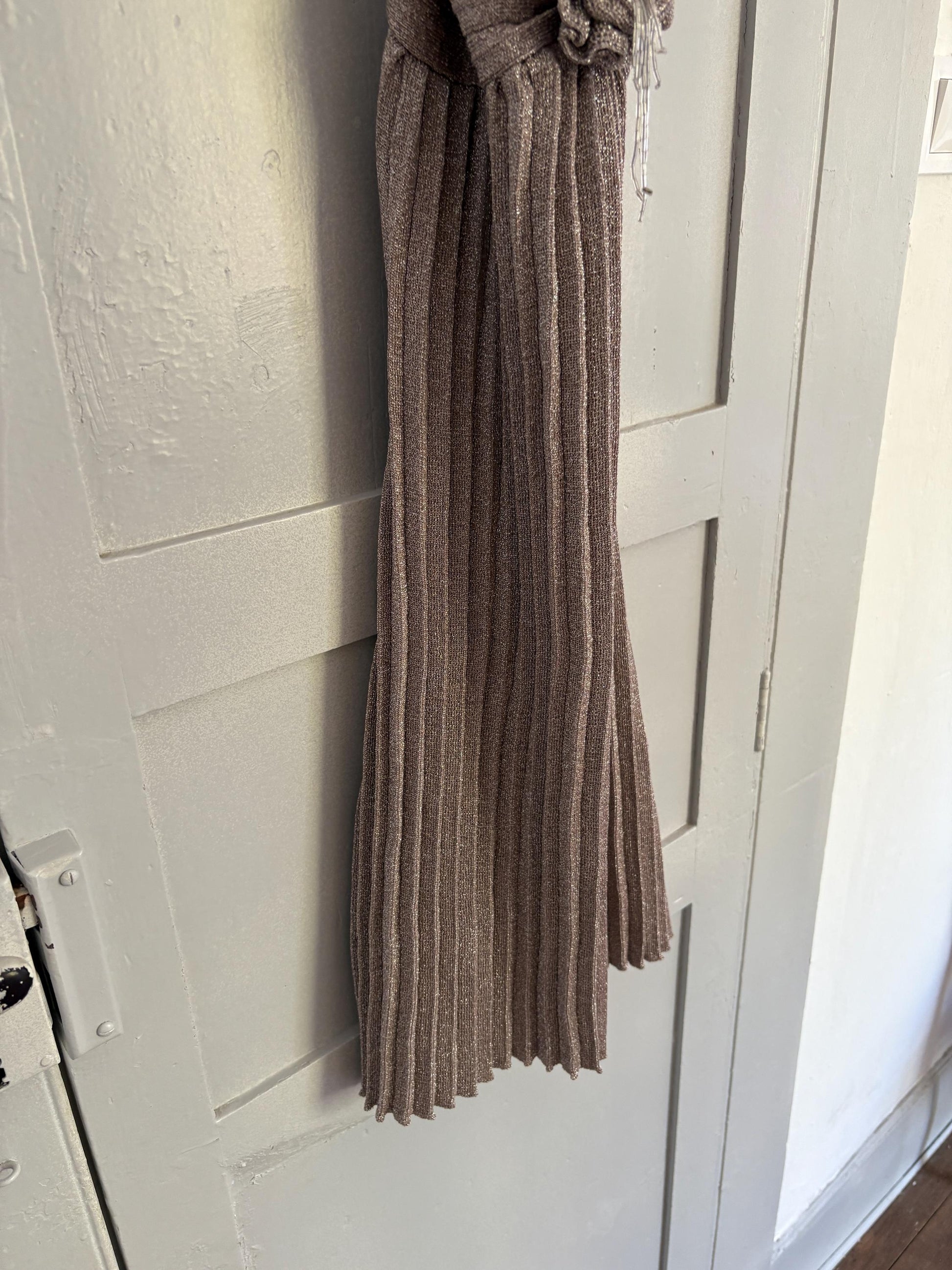 Festive silver glitter dress, Vintage lycra sparkly new year's eve / christmas dress. Special event woman dress with fabric rose