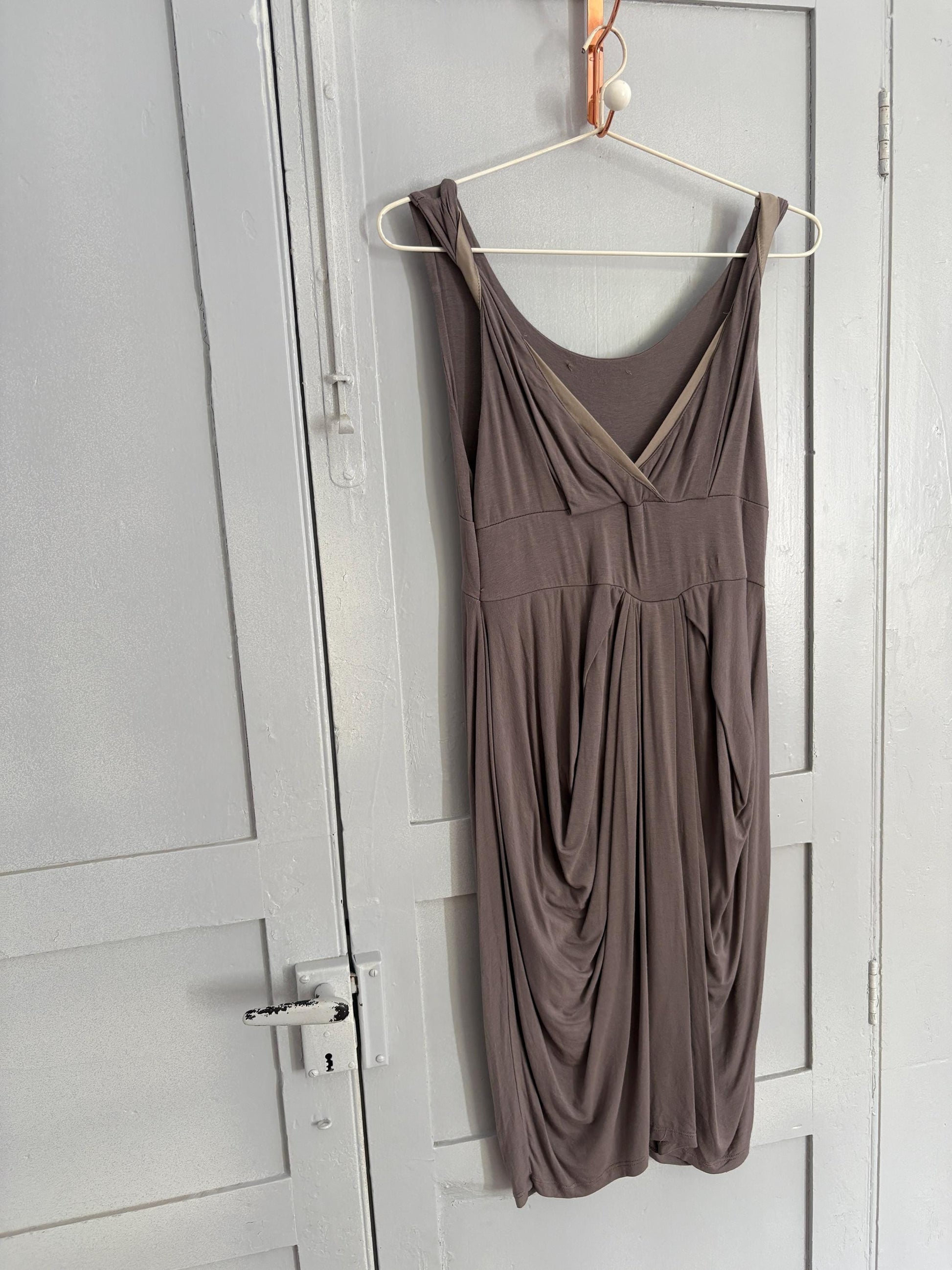 Vintage grey midi Dress, Sleeveless sexy Slip Dress, Minimalist Boho Style, Comfortable summer dress