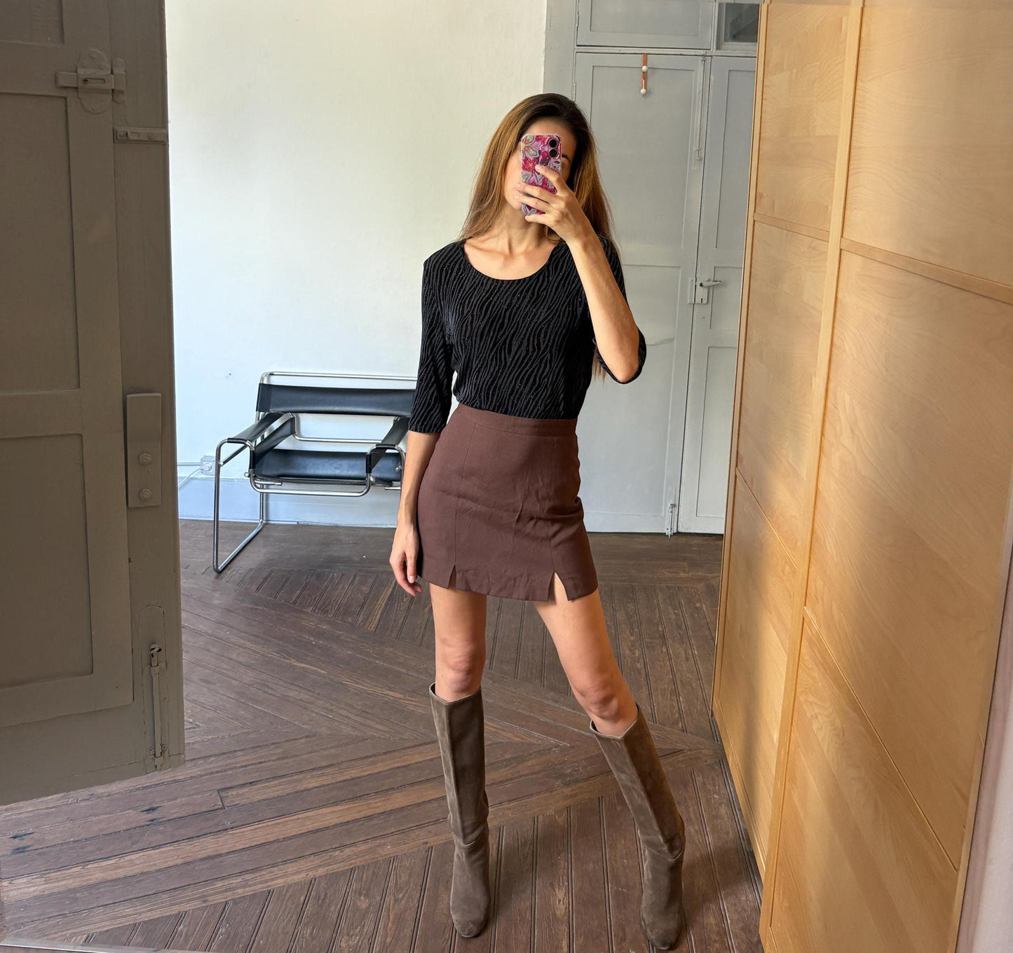 Vintage black zebra embellished women's shirt, 80s retro printed shirt, Black glitter top