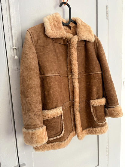 Vintage Leather Kids Lammy Coat — back view