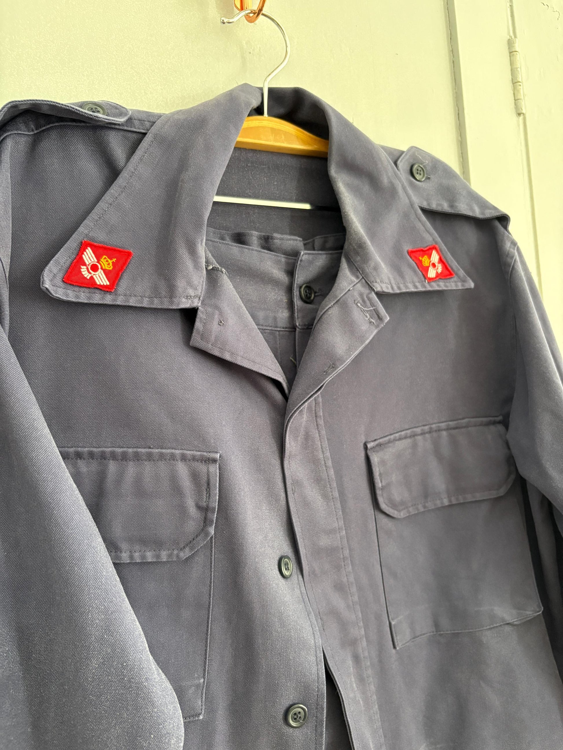 Vintage Spanish Airforce uniform, Ejército del Aíre work wear, Blue Spanish Soldier military clothing, army wear