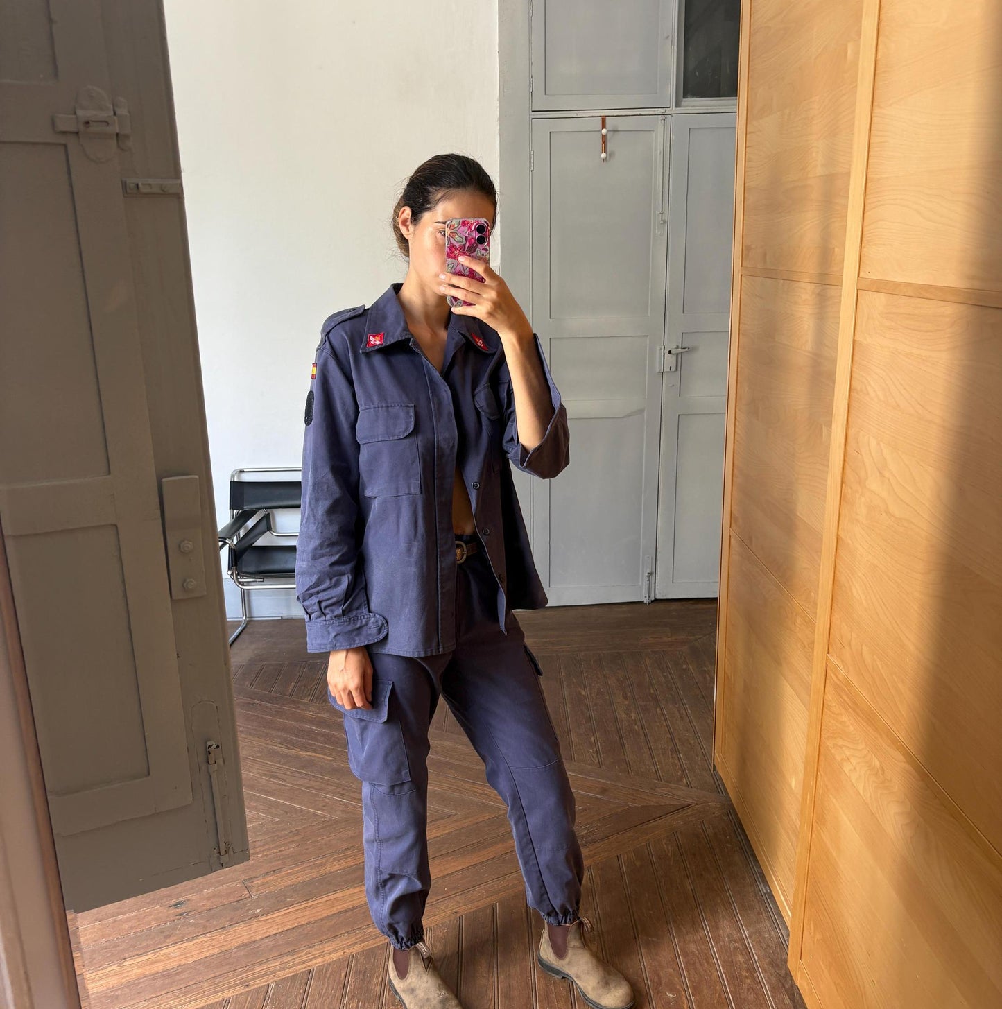 Vintage Spanish Airforce uniform, Ejército del Aíre work wear, Blue Spanish Soldier military clothing, army wear