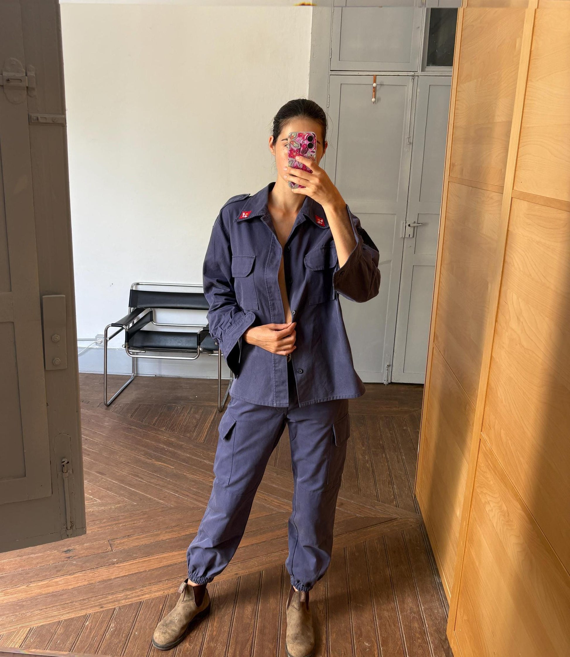 Vintage Spanish Airforce uniform, Ejército del Aíre work wear, Blue Spanish Soldier military clothing, army wear